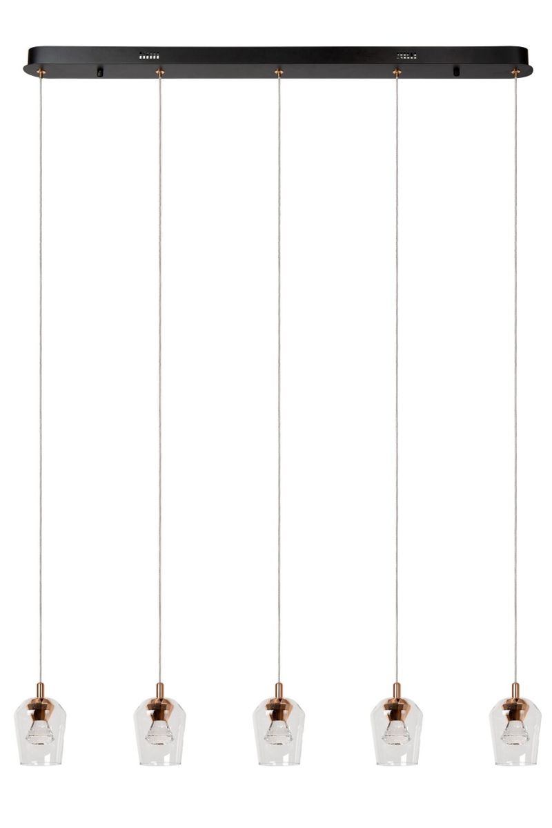 Lucide BERLIANE - Závesné svietidlo - LED Dim. - 5x3W 3000K - Transparent